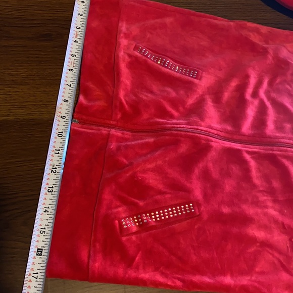 Retro, Juicy Couture, Cherry Red Velour, Zip Up, Juniors Extra Small, EUC - Picture 7 of 11
